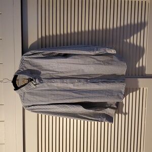 L.L.Bean Casual Button Down Dress Shirt, Blue, Green,White,Check,Size XL Reg